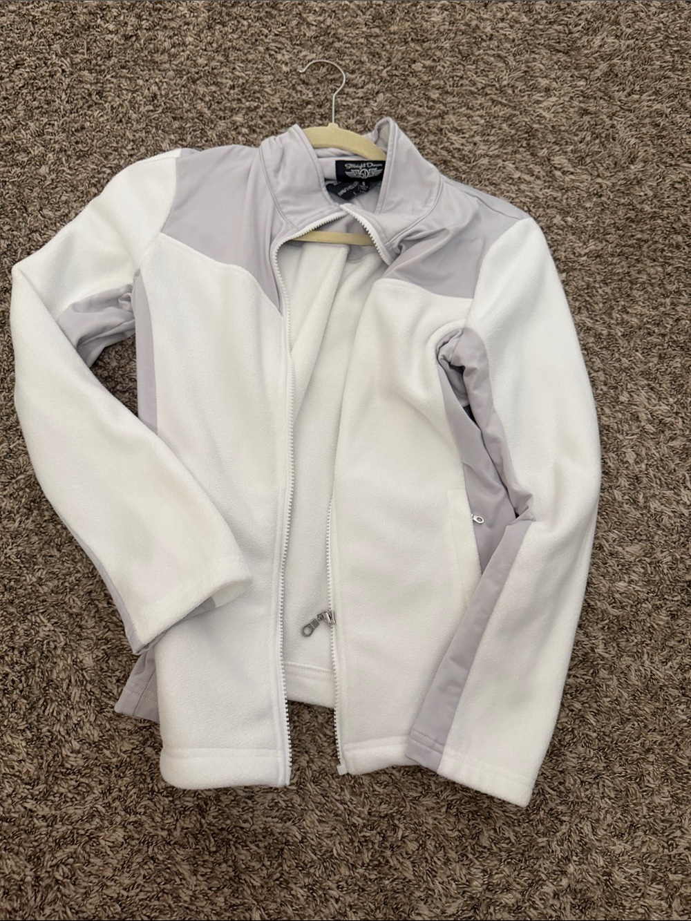Outdoor Designs Women's White & Light Gray Fleece Jacket